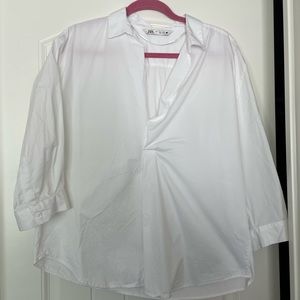 Zara popover top in white